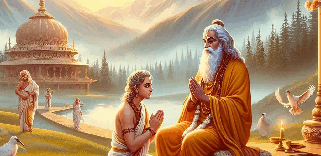 Shishya Expressing Gratitude to the Guru
