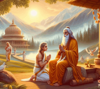 Traditional Indian values - Shishya Expressing Gratitude to the Guru