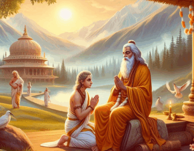 Traditional Indian values - Shishya Expressing Gratitude to the Guru
