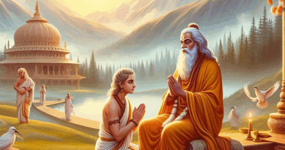 Traditional Indian values - Shishya Expressing Gratitude to the Guru